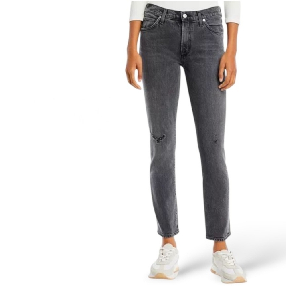 Citizens of Humanity Skyla Mid Rise Cigarette Jeans in Covert black Size 31